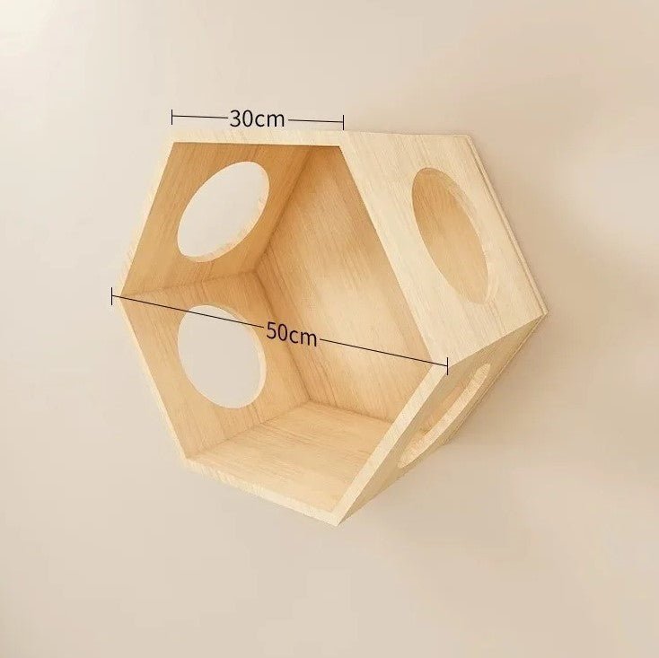 Arbre à chat bois naturel hexagone ChatVana
