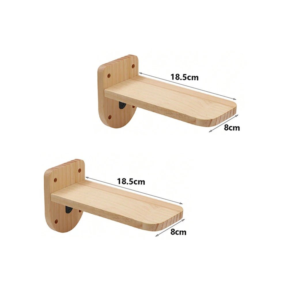dimensions perchoir mural arbre à chat en bois 8cm par 18cm pour deux pièces