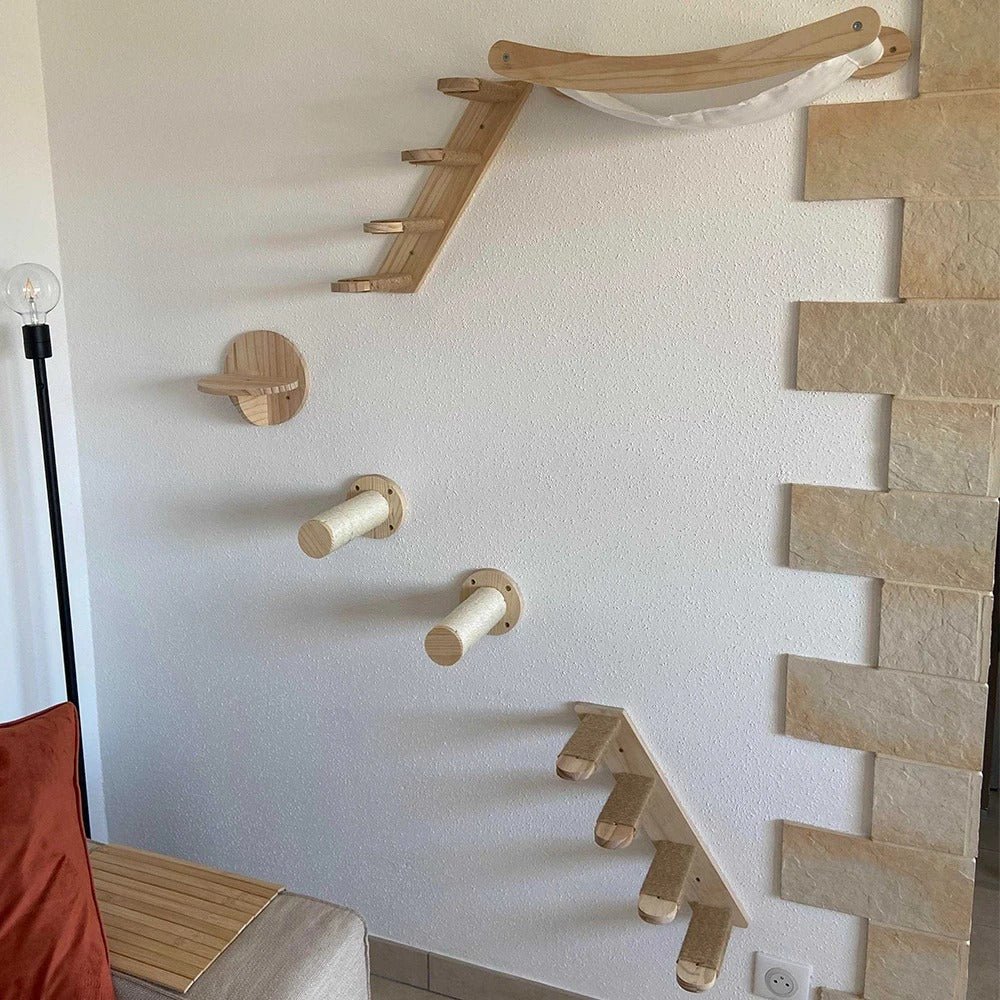 parcours arbre à chat mural design vertical