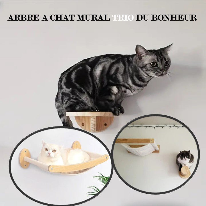 ARBRE Ă CHAT MURAL - TRIO DU BONHEUR - Passion Murale