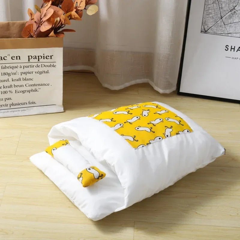 coussin chats jaune