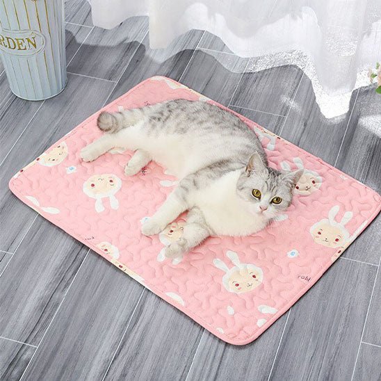 chat couché dessus coussin pour chat rose Coussinou