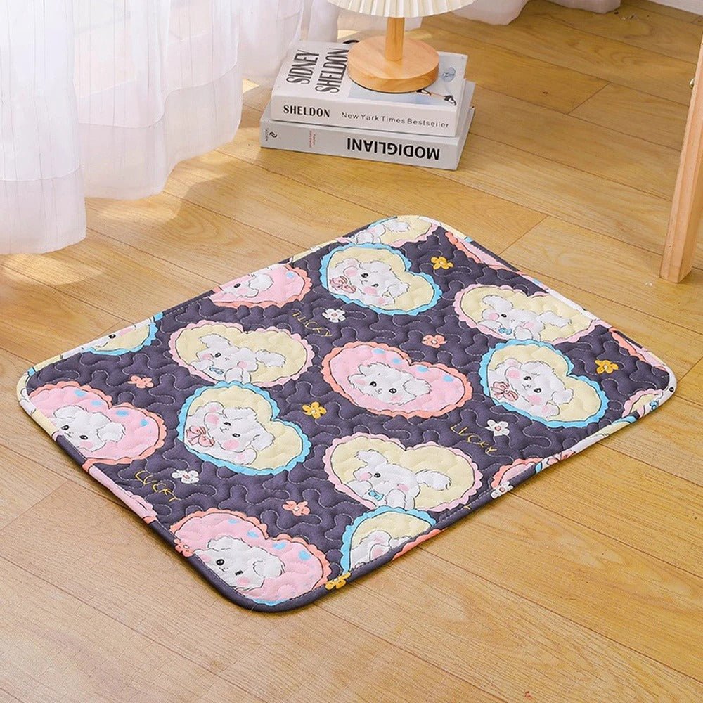 coussin pour chat bleu avec coeur Coussinou