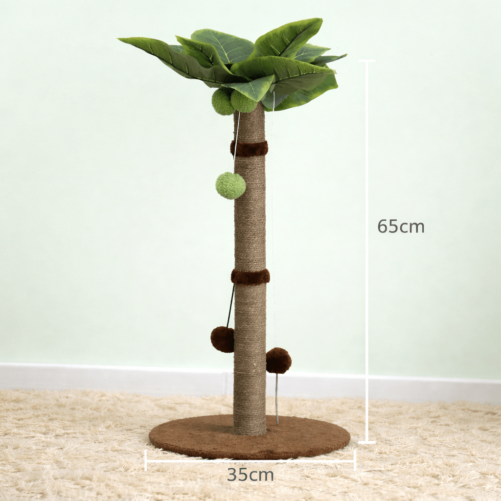 griffoir design palmier chat couleur beige naturel