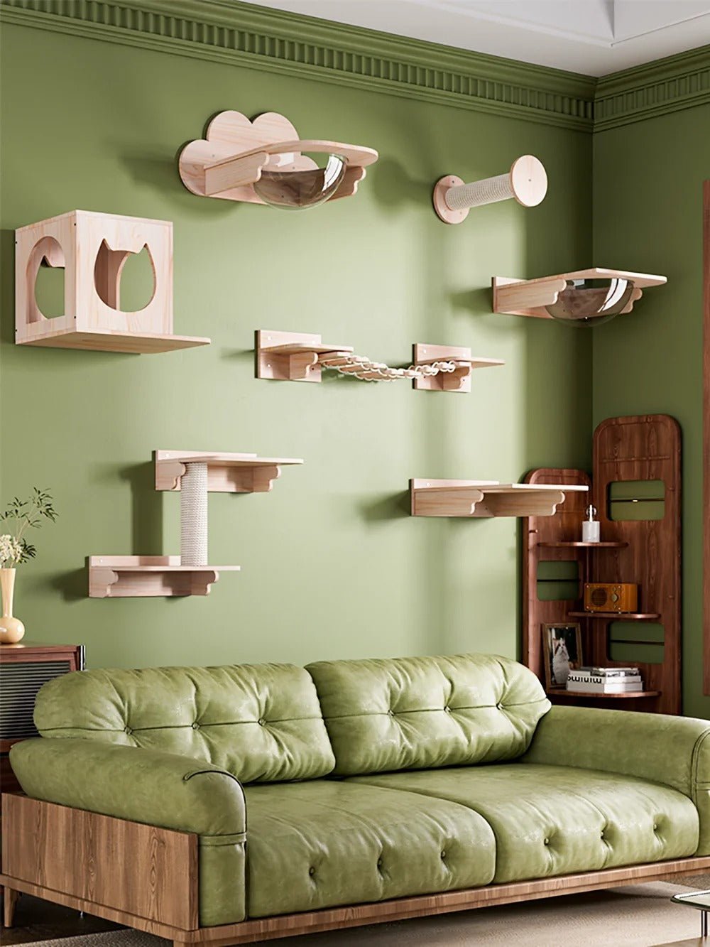 superbe mur arbre à chat avec griffoir mural chat Griffes de bois