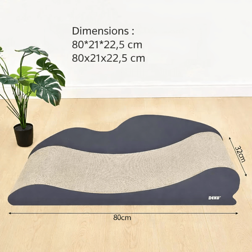 griffoir chat design en carton ondulé forme vague 80cm
