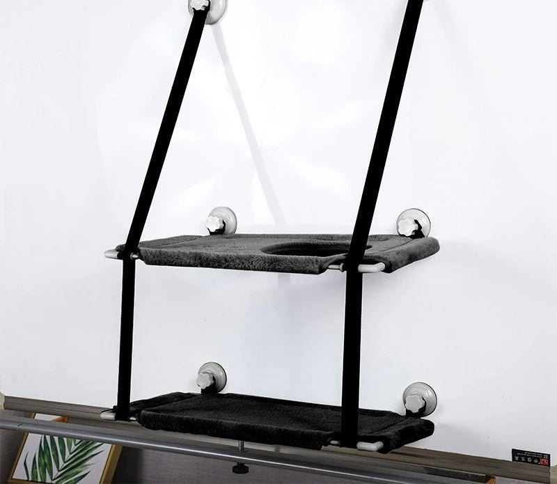 hamac chat mural noir double