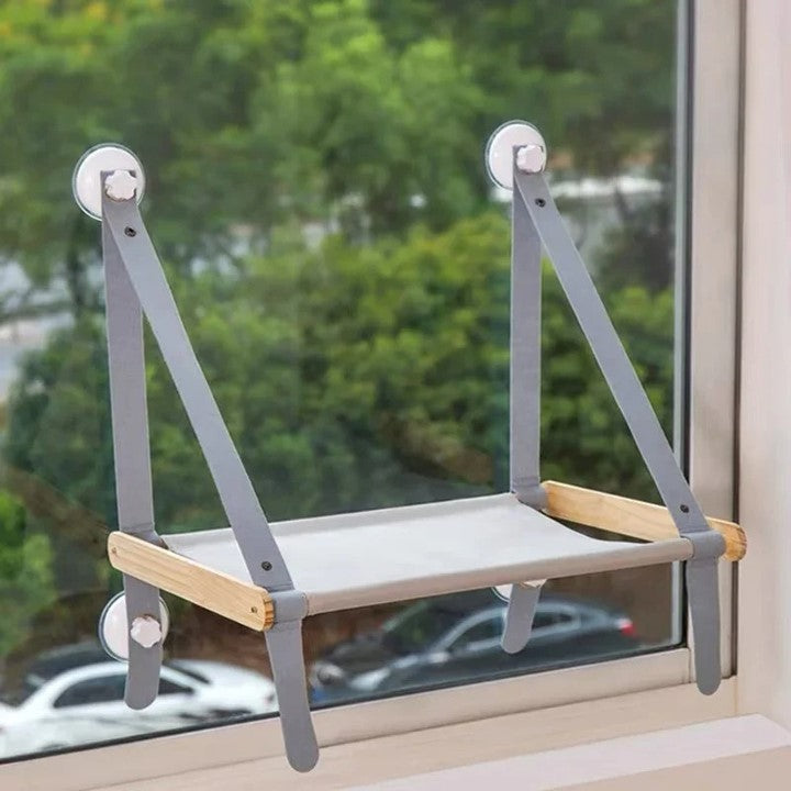 hamac fenetre gris bois