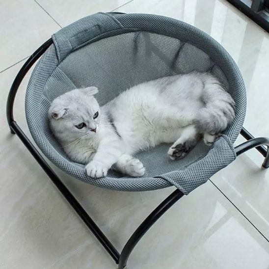 minet blanc étendu dans hamac pour chat gris CozyPaws