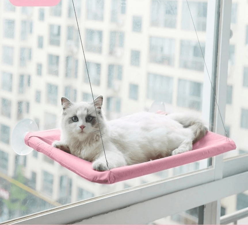 hamac pour chat rose