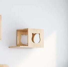Niche à chat en bois naturel BoxMiaou