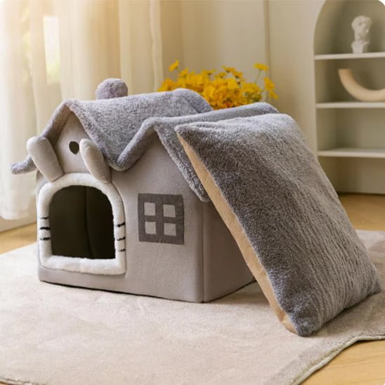 niche grise douillet avec coussin confortable