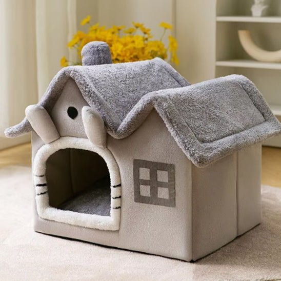 niche pour chat grise