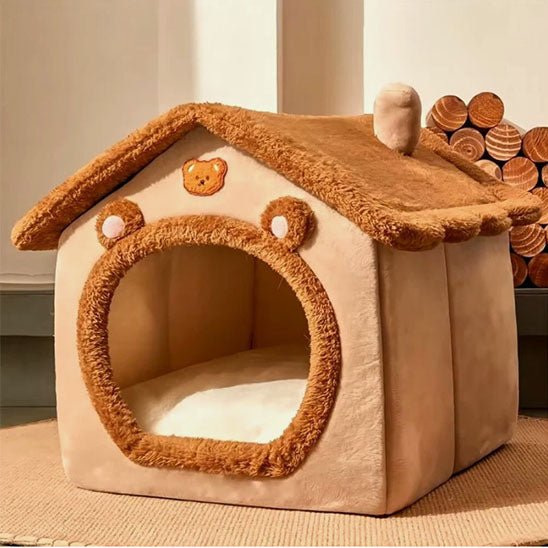 grande niche pour chat brune