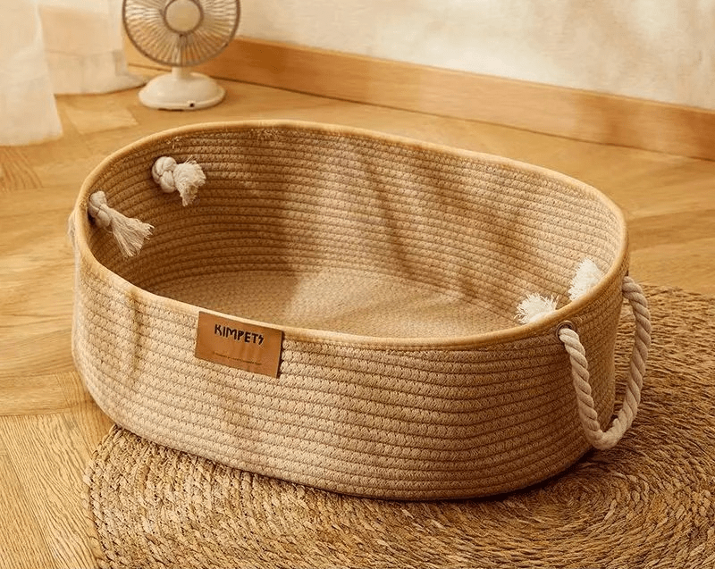 petit format panier chat rotin Rotinou