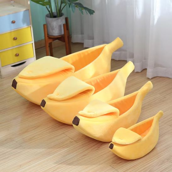 plusieurs tailles panier pour chat jaune BanaChat