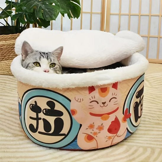 chat relax dedans panier pour chat RamenCat