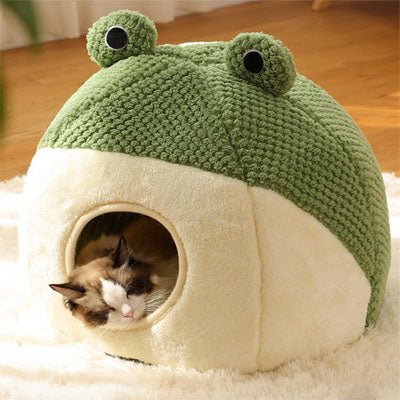 chat dort paisiblement dans panier pour chat ferme siesta frog