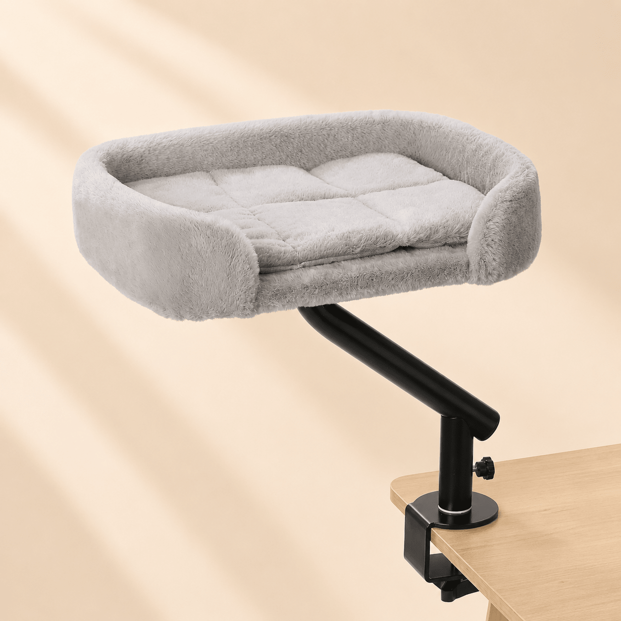 panier suspendu pour chat gris avec support réglable