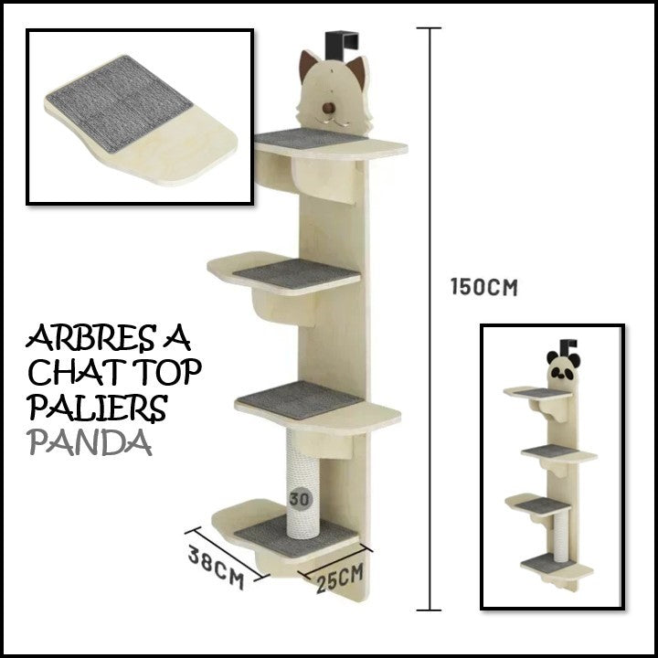 ARBRE A CHAT BEIGE-TOP PALIERS PANDA