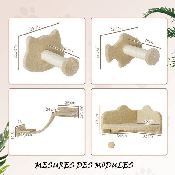 ARBRE A CHAT BEIGE - KIT DU SPORTIF - Passion Murale