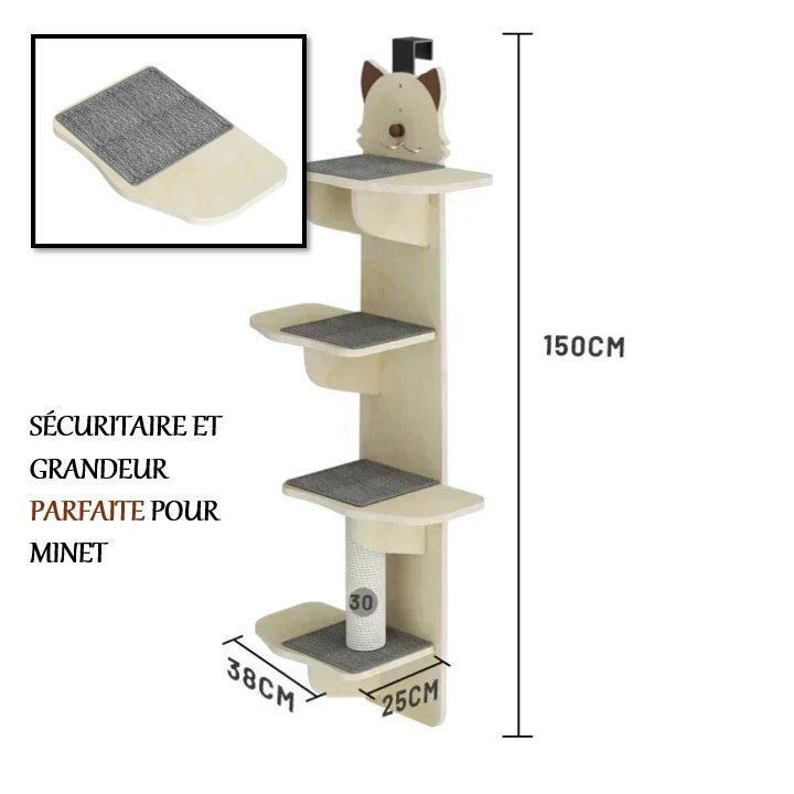 ARBRE A CHAT BEIGE - TOP PALIERS MINOU - Passion Murale