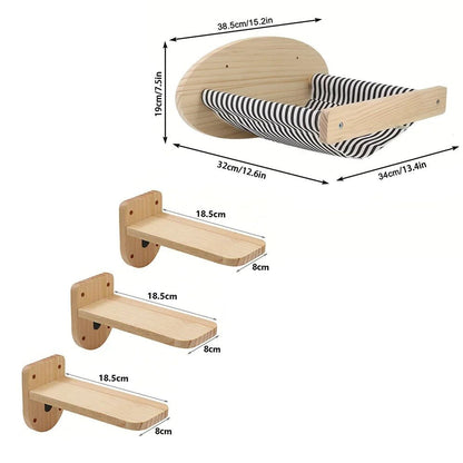 🌳 Arbre à chat bois naturel - Élégant, durable et mural - Passion Murale