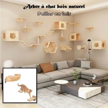 Arbre à chat bois naturel - Pattes en L'air - Passion Murale