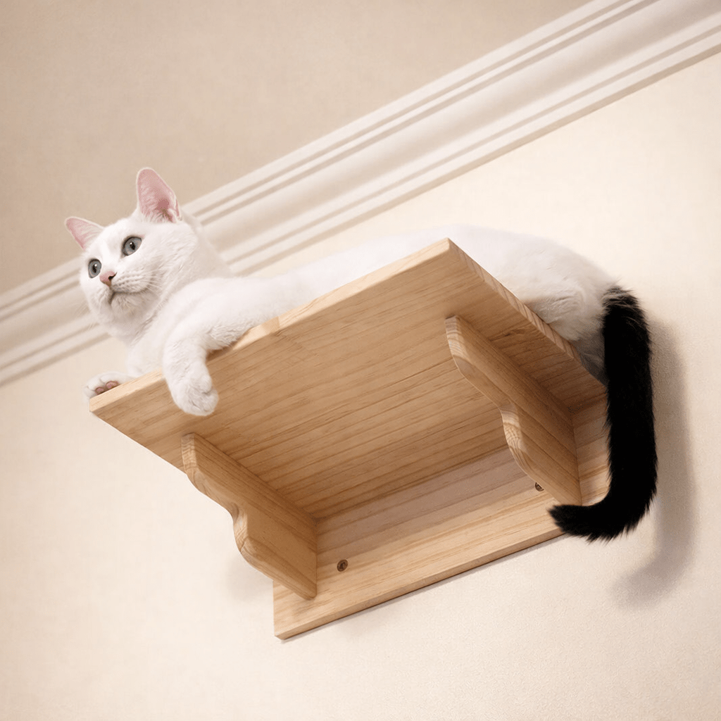 étagères murales pour chat en bois