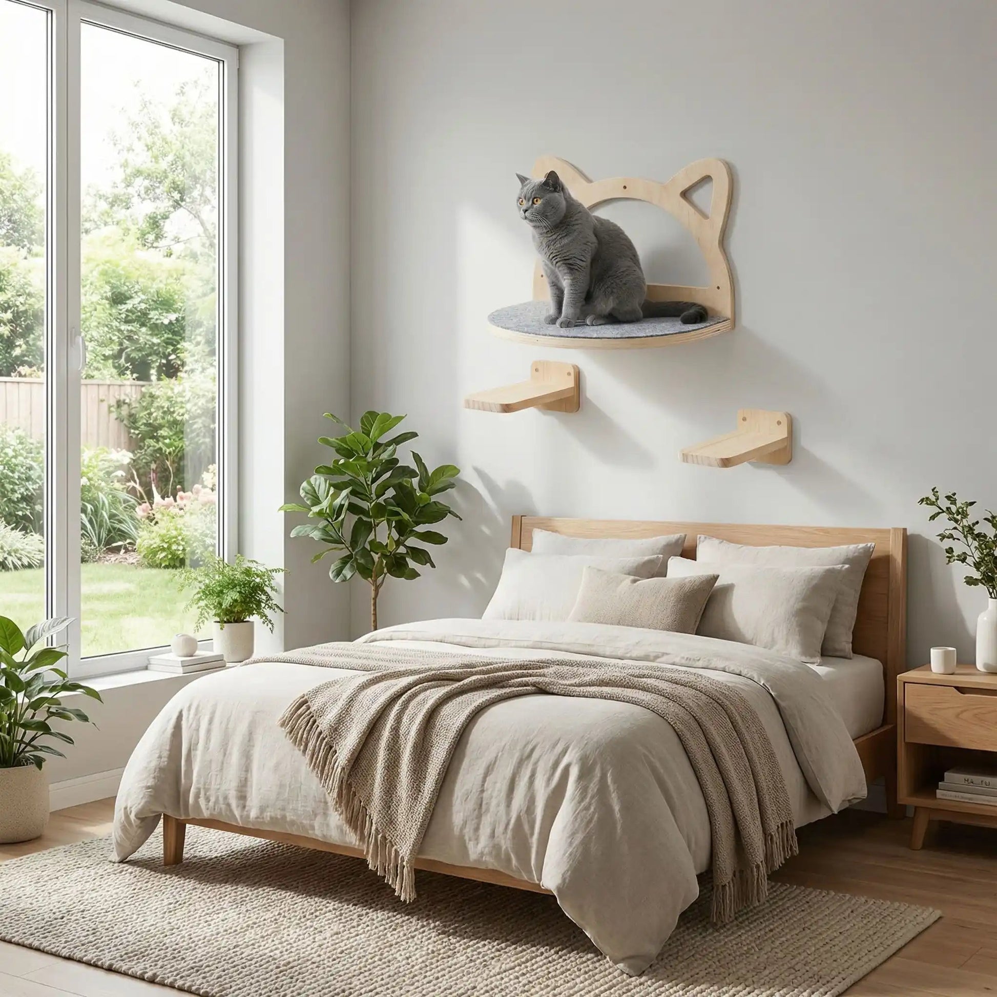 arbre à chat bois naturel design mural intérieur scandinave 