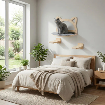 arbre à chat bois naturel design mural intérieur scandinave 
