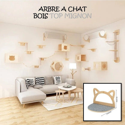 ARBRE À CHAT BOIS - TOP MIGNON - Passion Murale