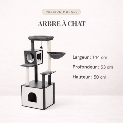 arbre à chat design noir blanc dimensions