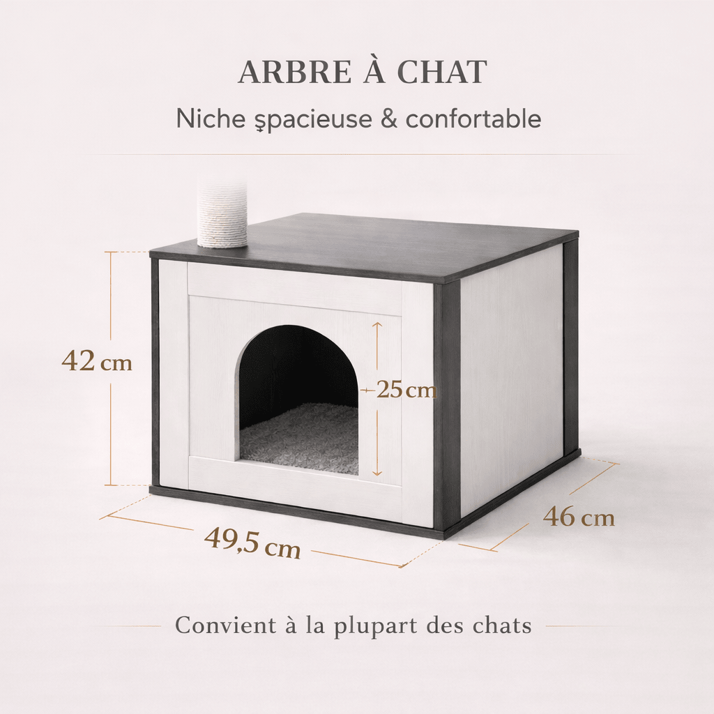 arbre à chat niche spacieuse confortable dimensions