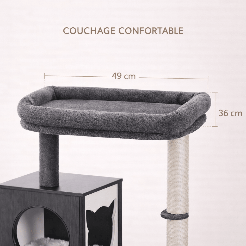 arbre à chat couchage haut confortable