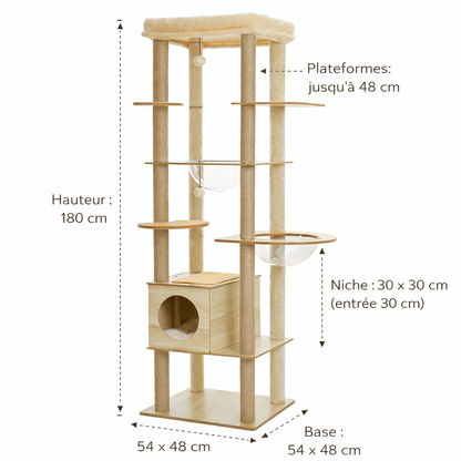 arbre a chat en bois dimensions