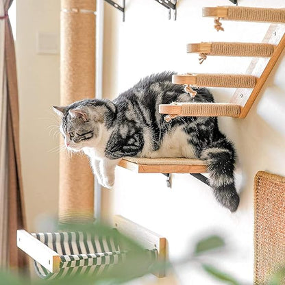 chat couché arbre à chat en bois TopFélin