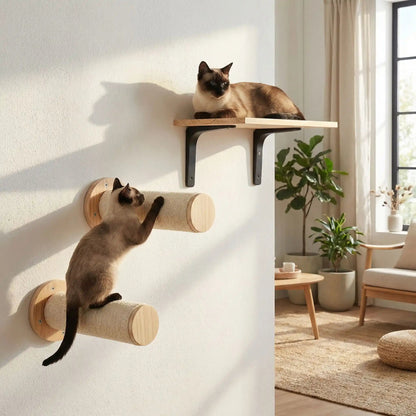 arbre a chat griffoir mural avec perchoirs sisal chat utilisation