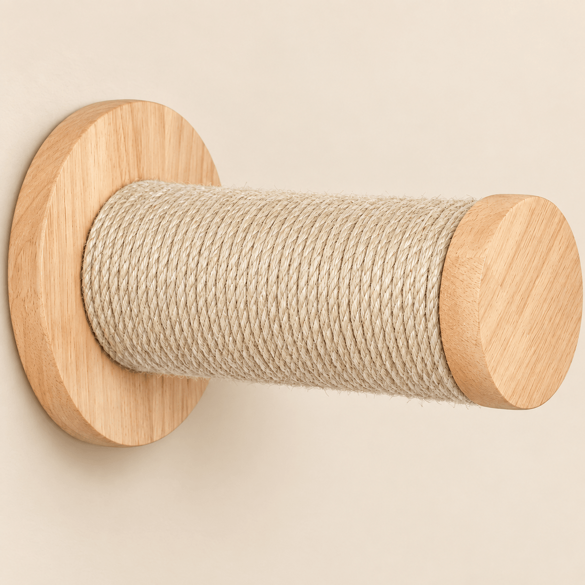 Détail d'une marche murale pour chat recouverte de sisal