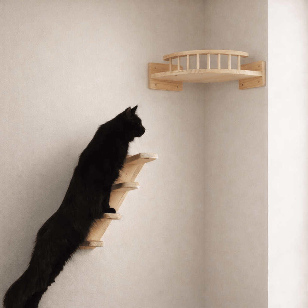 Arbre a chat mural bois - confort félin en hauteur 🐾 - Passion Murale