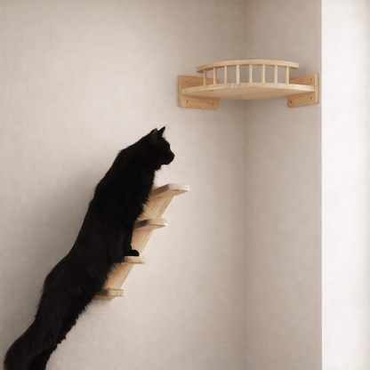 Arbre a chat mural bois - confort félin en hauteur 🐾 - Passion Murale