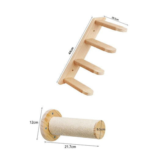 escalier perchoir bois sisal muraux