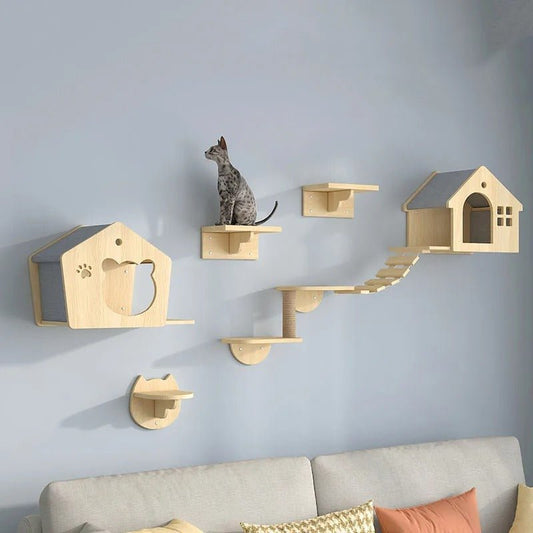 Arbre à chat Mural | Kit Du Parfait Sauteur - Passion Murale