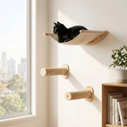 arbre à chat mural petit espace installation au dessus porte design moderne