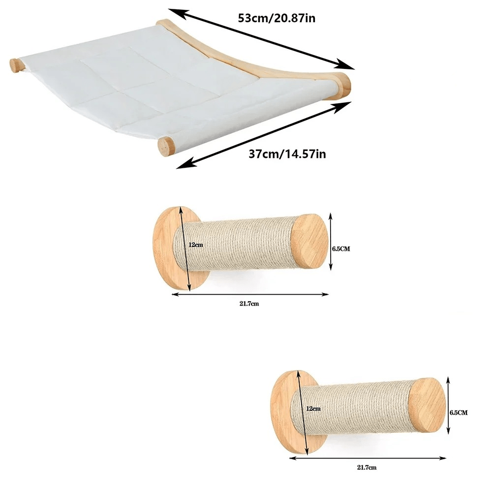 dimensions hamac mural chat 53cm 37cm perchoir sisal 21cm