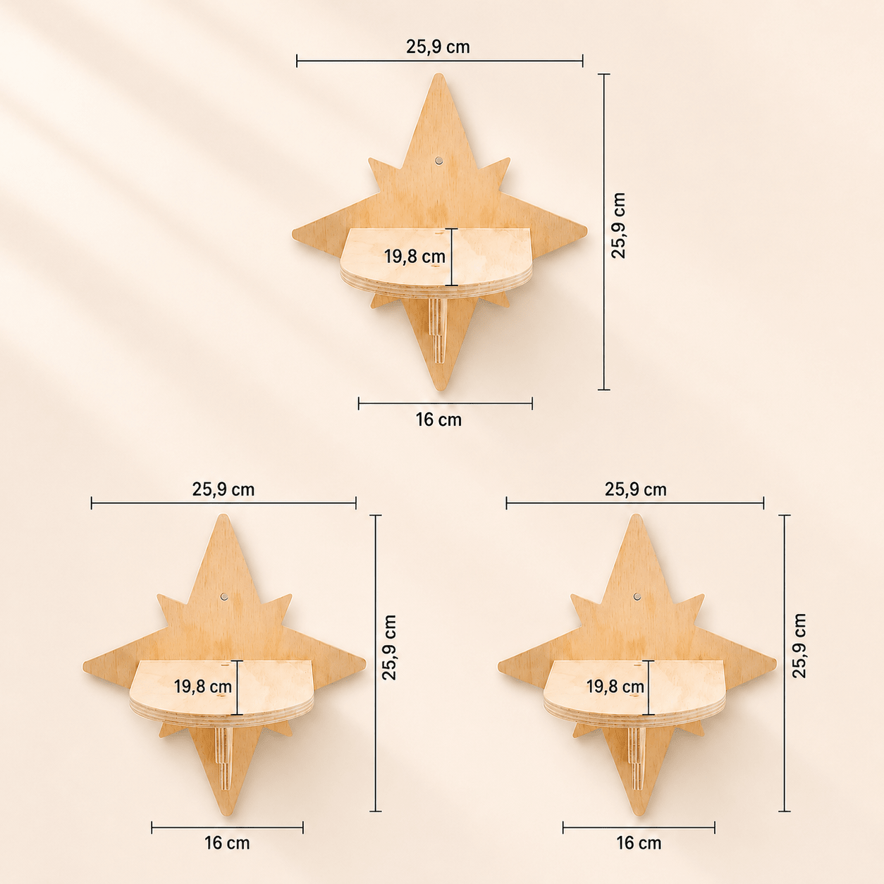 Dimensions des perchoirs muraux en bois pour arbre à chat mural