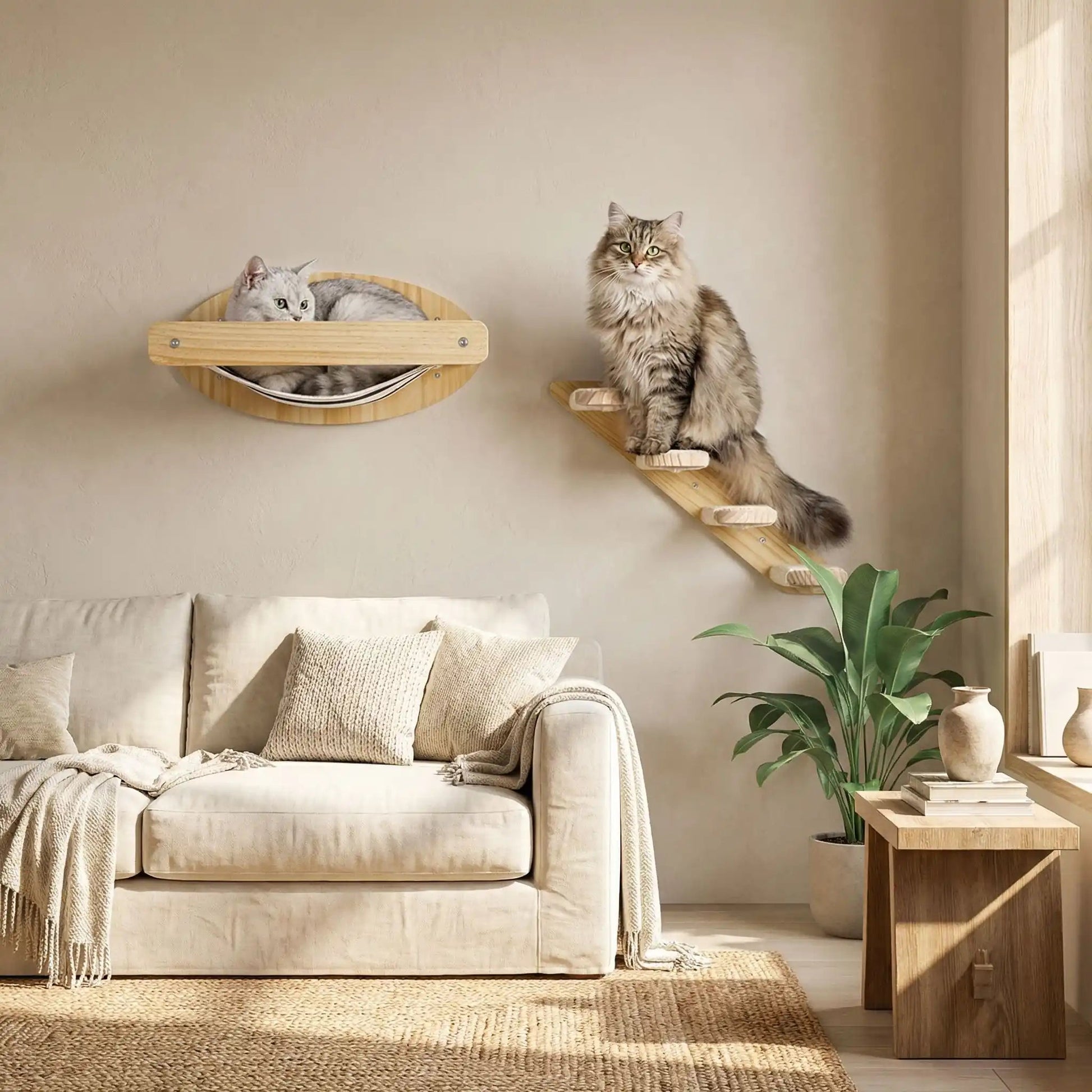 arbre a chat murale design salon moderne