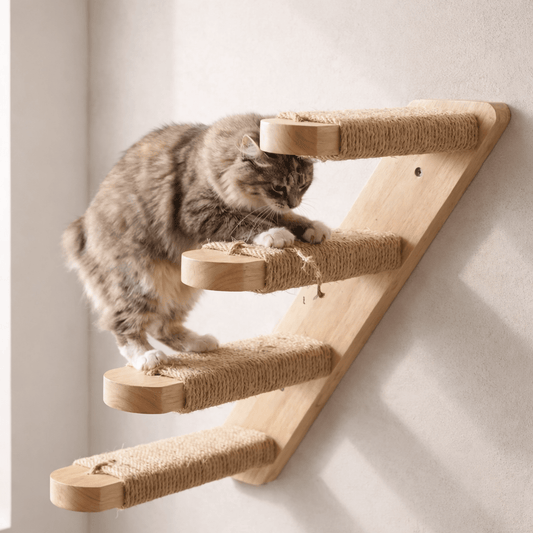 arbre à chat-mural en bois griffoir sisal chat fait griffes