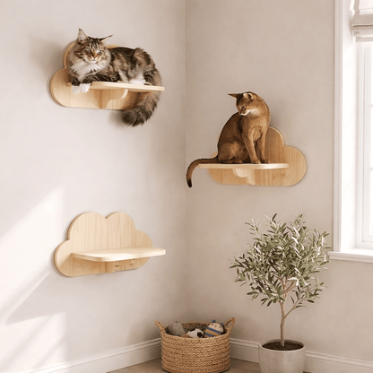 arbre à chat petit parcours mural chat bois