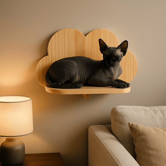 shynx noir relax dessus arbre à chat petit Tablette Nuage